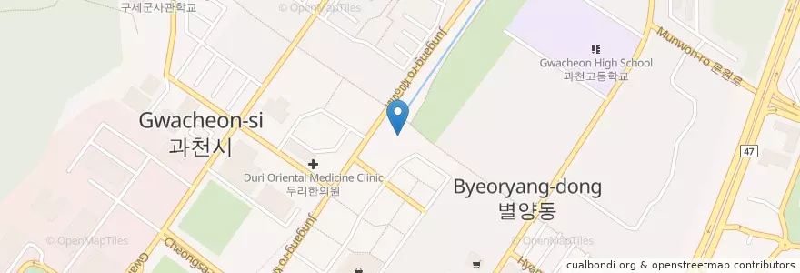 Mapa de ubicacion de 과천주유소 en Korea Selatan, Gyeonggi, 과천시.