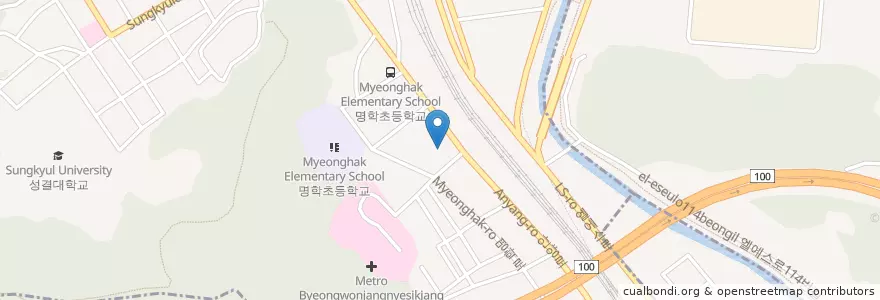 Mapa de ubicacion de 평화주유소 en Corea Del Sur, Gyeonggi, 안양시, 만안구.