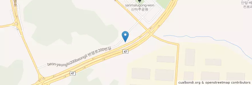 Mapa de ubicacion de 경포주유소 en 대한민국, 경기도, 군포시, 군포2동.