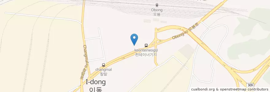 Mapa de ubicacion de 의왕주유소 en 대한민국, 경기도, 의왕시, 부곡동.