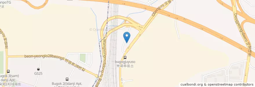 Mapa de ubicacion de 부곡주유소 en 大韓民国, 京畿道, 義王市, 부곡동.
