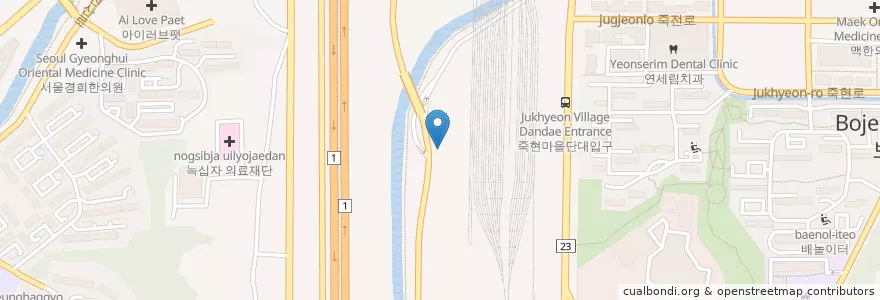 Mapa de ubicacion de 보정동셀프주유소 en كوريا الجنوبية, 경기도, 용인시, 기흥구.