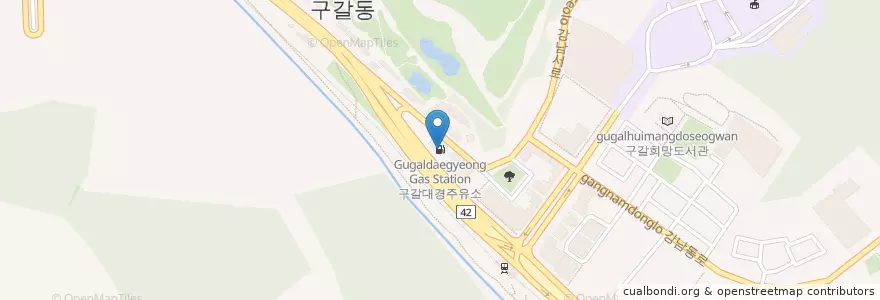 Mapa de ubicacion de 구갈대경주유소 en Республика Корея, Кёнгидо, 용인시, 기흥구.