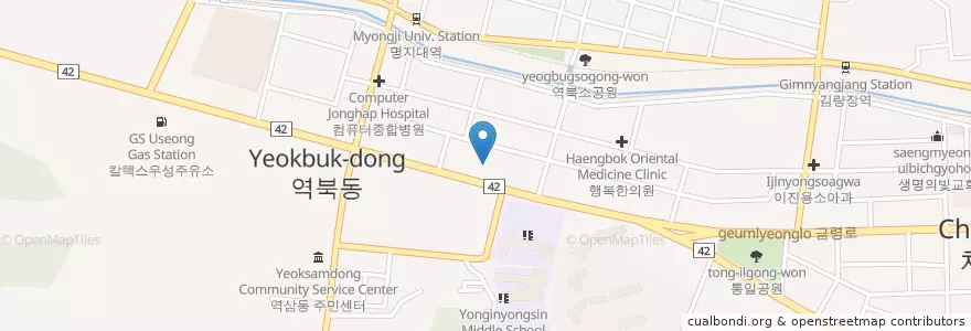 Mapa de ubicacion de GS칼텍스대한주유소 en Республика Корея, Кёнгидо, 용인시, 처인구.