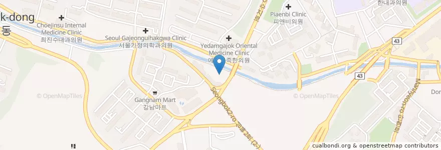 Mapa de ubicacion de 성복현대주유소 en کره جنوبی, گیونگی-دو, 용인시, 수지구.