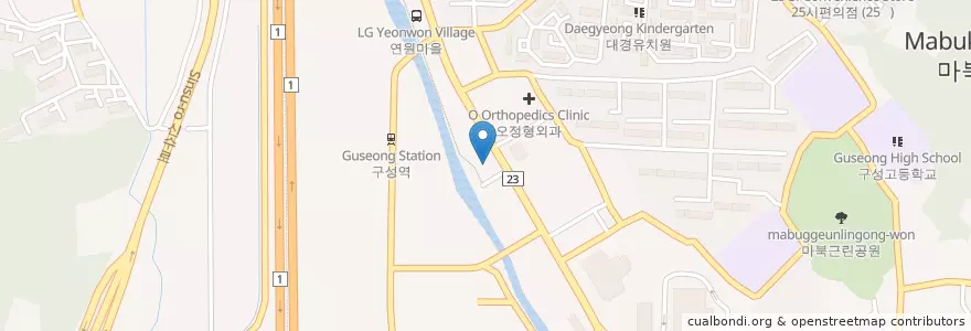 Mapa de ubicacion de 구성신도시주유소 en 대한민국, 경기도, 용인시, 기흥구.