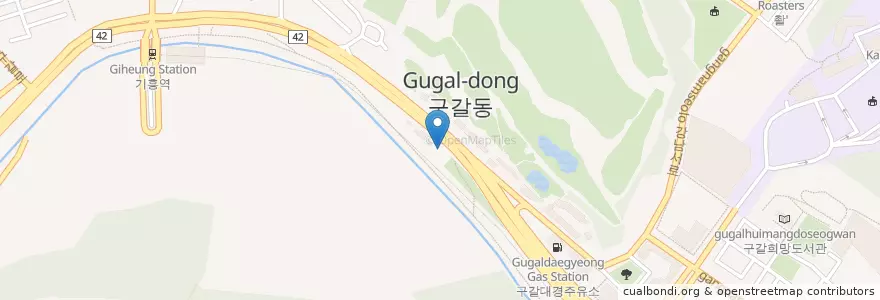 Mapa de ubicacion de GS강남대로주유소 en Республика Корея, Кёнгидо, 용인시, 기흥구.