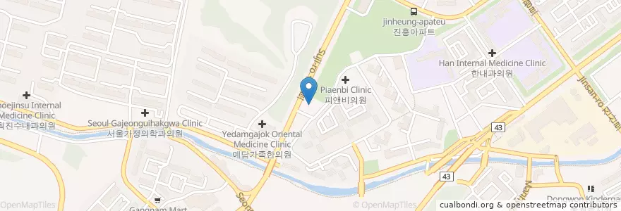 Mapa de ubicacion de 지에스칼텍스수지제2주유소 en Corée Du Sud, Gyeonggi, 용인시, 수지구.