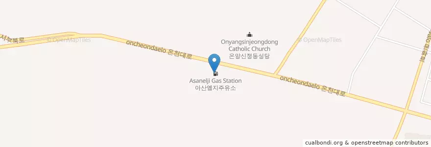 Mapa de ubicacion de 아산엘지주유소 en 대한민국, 충청남도, 아산시.