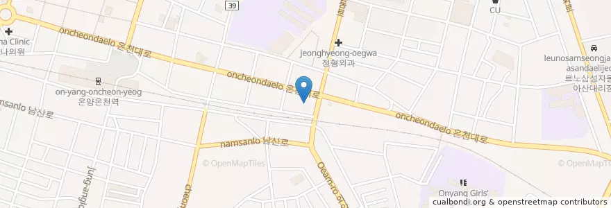 Mapa de ubicacion de 아산중앙주유소 en Corea Del Sur, Chungcheong Del Sur, 아산시.