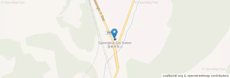 Mapa de ubicacion de 경북주유소 en 대한민국, 경상북도, 영주시.