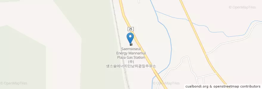 Mapa de ubicacion de (주)샘소슬에너지만남의광장주유소 (Saemsoseul Energy Mannamui Plaza Gas Station) en Corée Du Sud, Gyeongsang Du Nord, 경산시, 남천면.