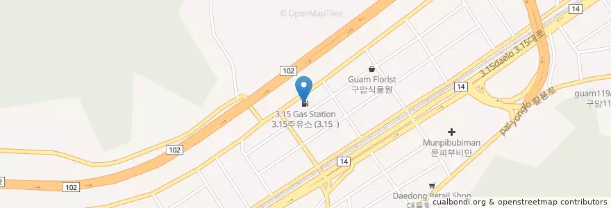 Mapa de ubicacion de 3.15주유소 en كوريا الجنوبية, 경상남도, 창원시, 마산회원구.