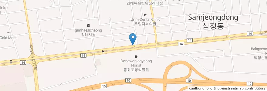 Mapa de ubicacion de 가락주유소 en كوريا الجنوبية, 경상남도, 김해시.