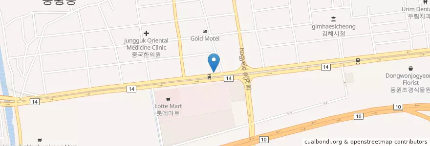 Mapa de ubicacion de 삼부주유소 en 대한민국, 경상남도, 김해시.