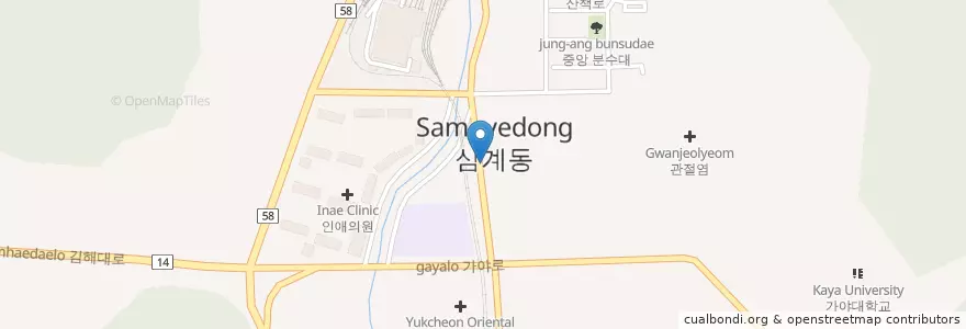 Mapa de ubicacion de 가야주유소 en Corée Du Sud, Gyeongsang Du Sud, 김해시.