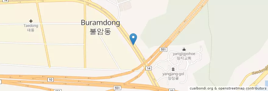 Mapa de ubicacion de 태종에너지대지주유소 en 大韓民国, 慶尚南道, 金海市.