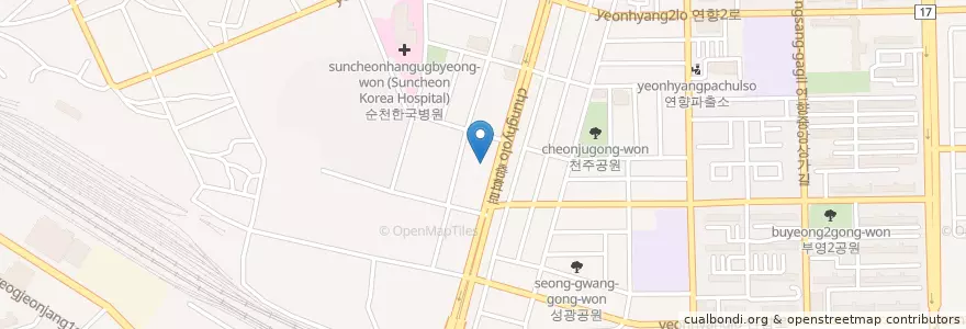 Mapa de ubicacion de 신일주유소 en كوريا الجنوبية, 전라남도, 순천시.