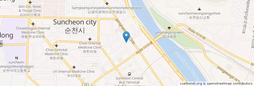Mapa de ubicacion de 순천주유소 en 대한민국, 전라남도, 순천시.