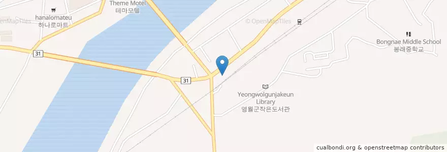 Mapa de ubicacion de 영목주유소 en 대한민국, 강원도, 영월군.