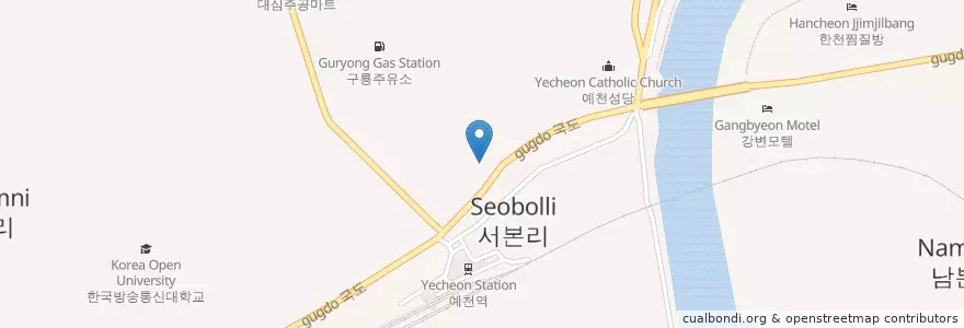 Mapa de ubicacion de 하나주유소 en Korea Selatan, Gyeongsang Utara, 예천군.