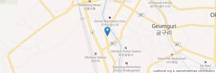 Mapa de ubicacion de 중앙주유소 en Corea Del Sud, Nord Chungcheong, 옥천군.
