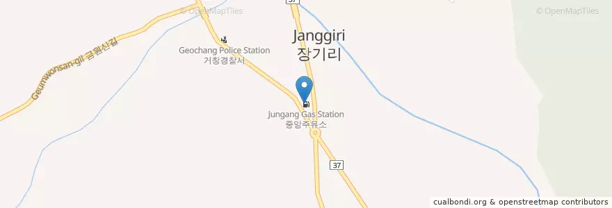 Mapa de ubicacion de 중앙주유소 en Corea Del Sur, Gyeongsang Del Sur, 거창군.