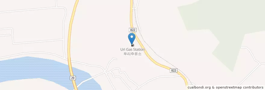 Mapa de ubicacion de 우리주유소 en 대한민국, 전라남도, 화순군.