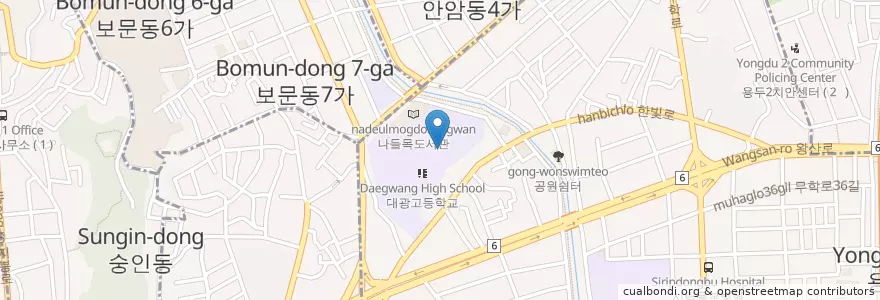 Mapa de ubicacion de 대광중학교 en کره جنوبی, سئول, 동대문구.