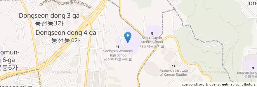 Mapa de ubicacion de 성신초등학교 en Corée Du Sud, Séoul, 성북구.