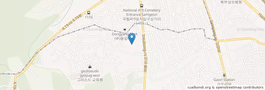 Mapa de ubicacion de 인수중학교 en Республика Корея, Сеул, 강북구, 우이동.