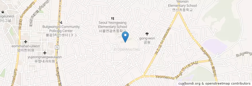 Mapa de ubicacion de 연신중학교 en 韩国/南韓, 首尔, 恩平区, 불광2동.