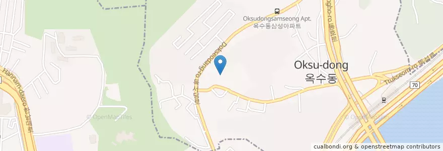 Mapa de ubicacion de 옥정중학교 en كوريا الجنوبية, سول, 성동구, 옥수동.