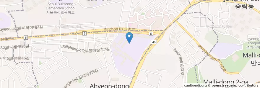 Mapa de ubicacion de 아현중학교 en کره جنوبی, سئول, 아현동, 아현동.
