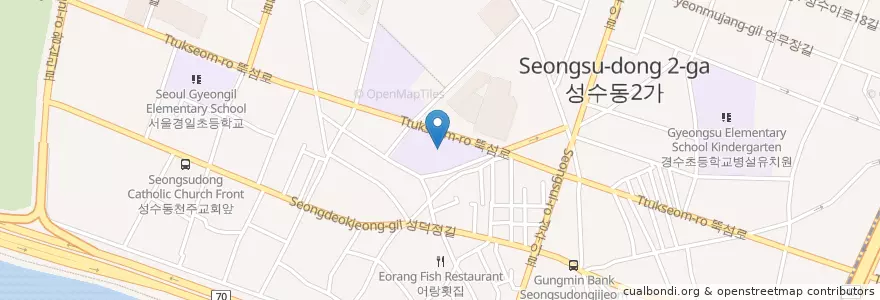 Mapa de ubicacion de 성원중학교 en Coreia Do Sul, Seul, 성동구, 성수2가1동.