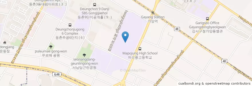 Mapa de ubicacion de 마포중학교 en Güney Kore, Seul, 강서구, 등촌3동.