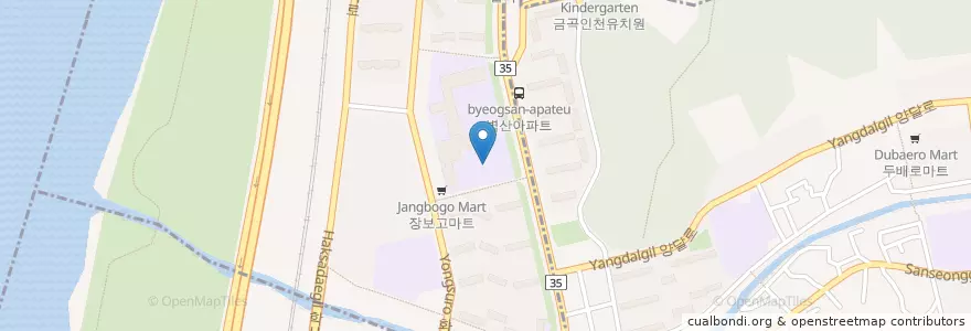 Mapa de ubicacion de 금명중학교 en كوريا الجنوبية, بسان, 북구.