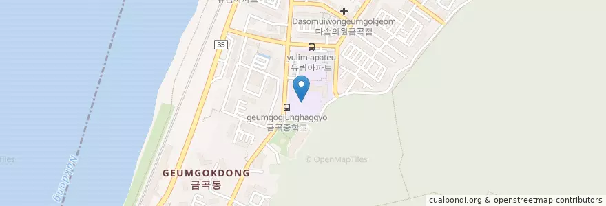 Mapa de ubicacion de 금곡중학교 en 대한민국, 부산, 북구, 금곡동.