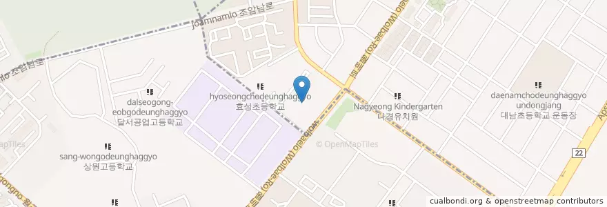 Mapa de ubicacion de 대서중학교 en كوريا الجنوبية, ديغو, 달서구, 상인동.
