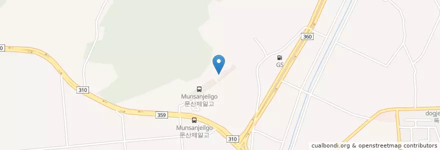 Mapa de ubicacion de 문산중학교 en Corea Del Sud, Gyeonggi, Paju, 금촌3동.