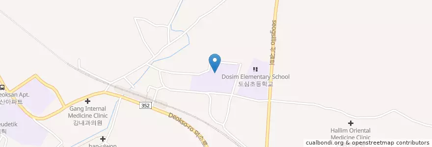 Mapa de ubicacion de 덕소중학교 en Güney Kore, 경기도, 남양주.