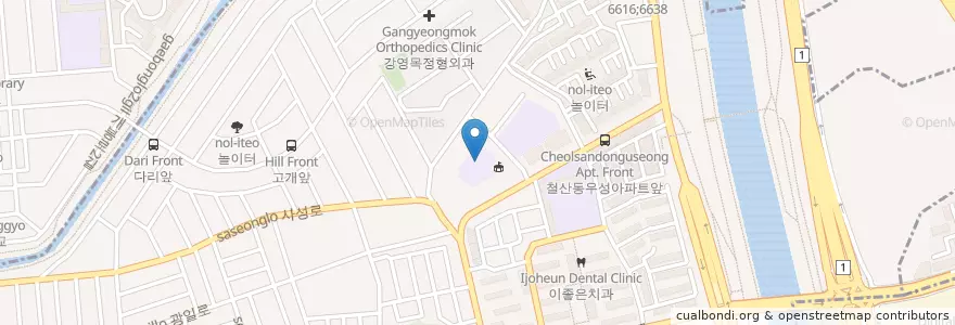 Mapa de ubicacion de 광명북중학교 en Güney Kore, 경기도, 광명시.
