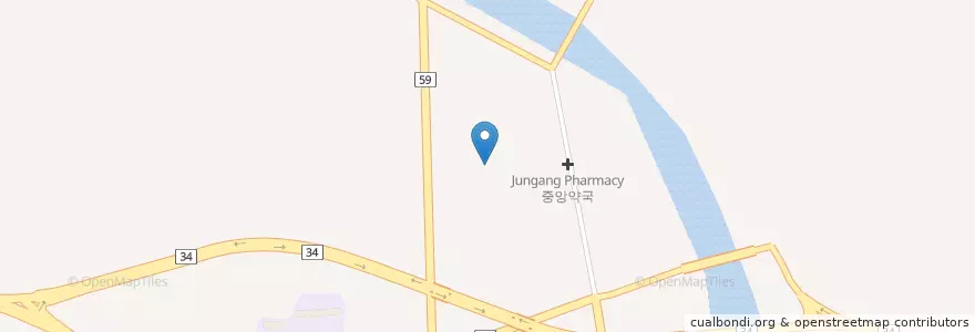 Mapa de ubicacion de 문경산양중학교 en Güney Kore, 경상북도, 문경시.