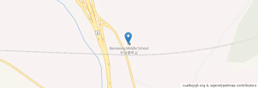 Mapa de ubicacion de 반성중학교 en 대한민국, 경상남도, 진주시.