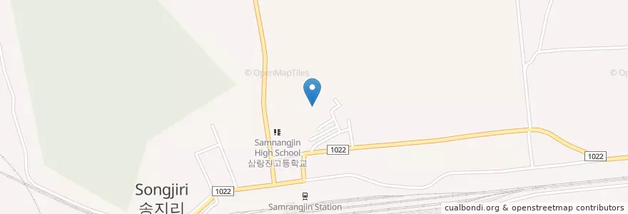 Mapa de ubicacion de 삼랑진중학교 en Corea Del Sud, Sud Gyeongsang, 밀양시.