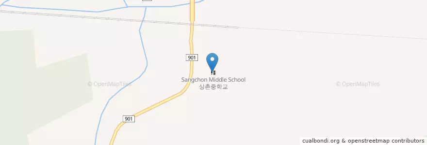 Mapa de ubicacion de 상촌중학교 en Korea Selatan, 충청북도, 영동군.