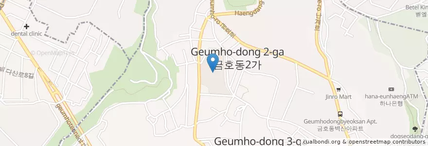 Mapa de ubicacion de 서울금호초등학교 en Coreia Do Sul, Seul, 성동구, 금호2·3가동.