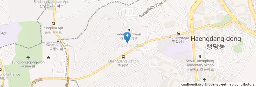 Mapa de ubicacion de 서울행현초등학교 en 韩国/南韓, 首尔, 城東區, 행당2동.