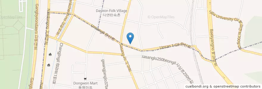 Mapa de ubicacion de 사상초등학교 en Güney Kore, Busan, 사상구, 괘법동.