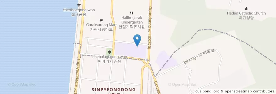 Mapa de ubicacion de 하남초등학교 en 韩国/南韓, 釜山, 沙下區.